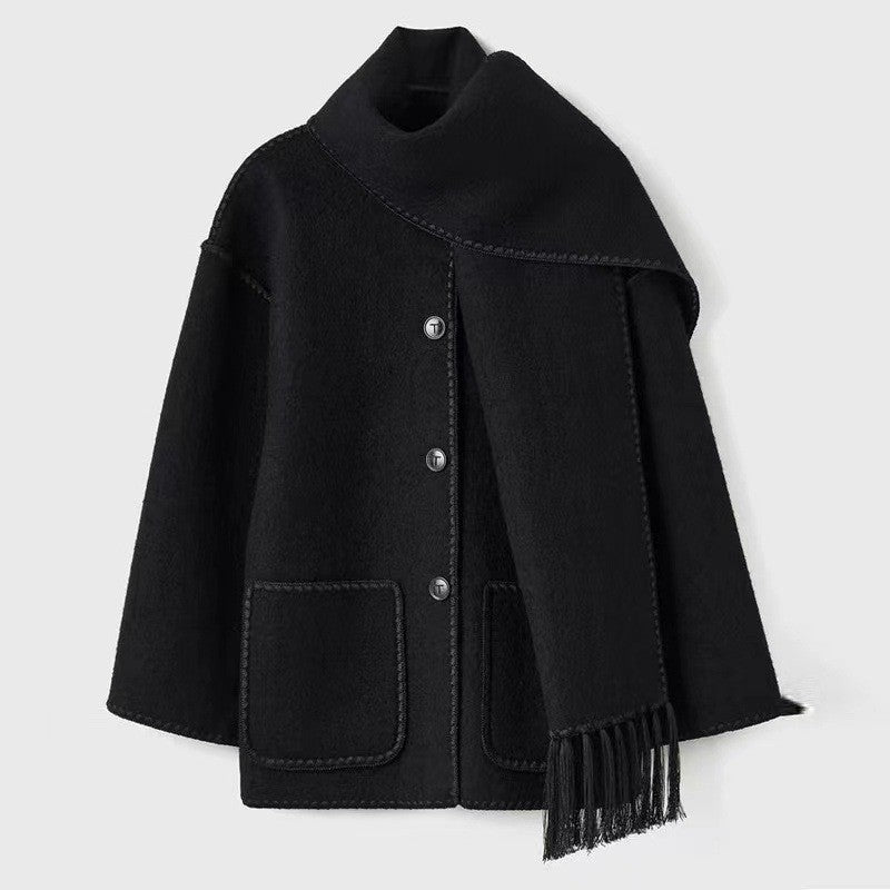 Damen Oversized Strickjacke mit Fransen und Taschen R&B