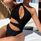 Damen Einseitiger Cut-Out Badeanzug
