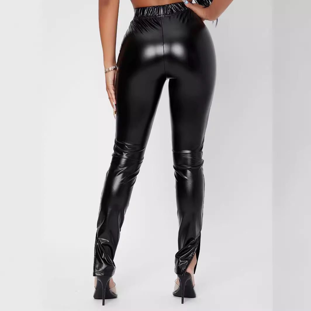 Damen Hochglänzende Leggings mit figurbetonter Passform R&B