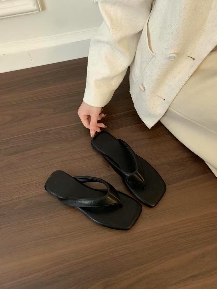 Damen modische Zehentrenner-Pantoletten mit ergonomischem Fußbett und elegantem Design R&B