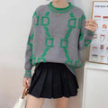 Damen modischer Pullover mit kreativem Muster und lässigem Schnitt