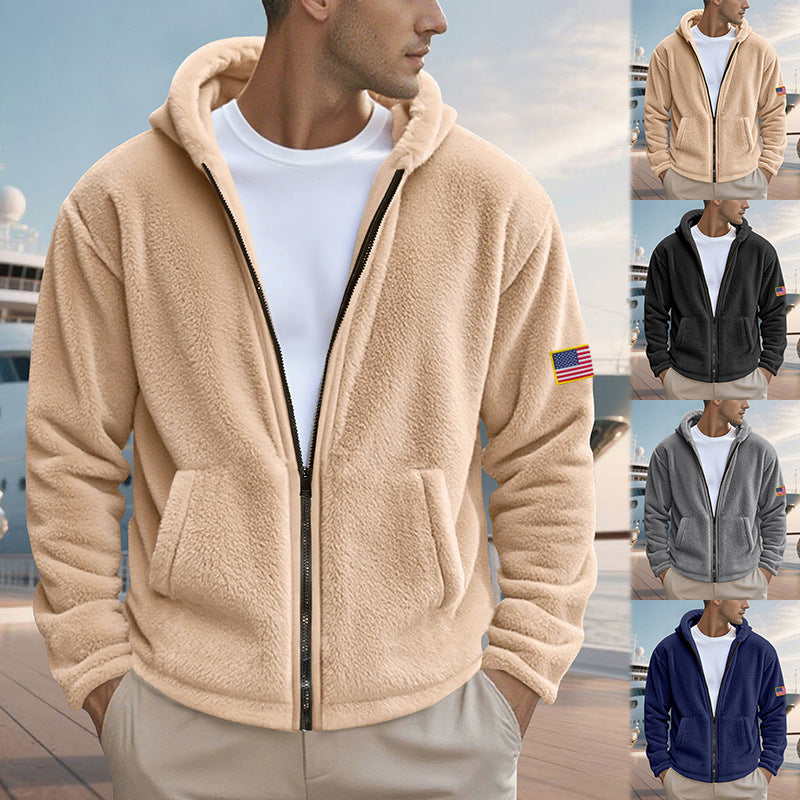 Herren Fleecejacke mit hohem Kragen und praktischen Seitentaschen R&B