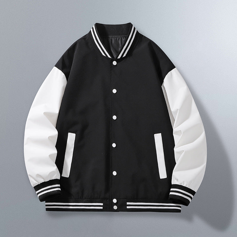 Damen lässige Bomberjacke mit modernen Kontrastärmel und funktionalen Taschen R&B