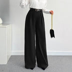 Damen Hochtaillierte Weitbein-Hose mit Gürtel
