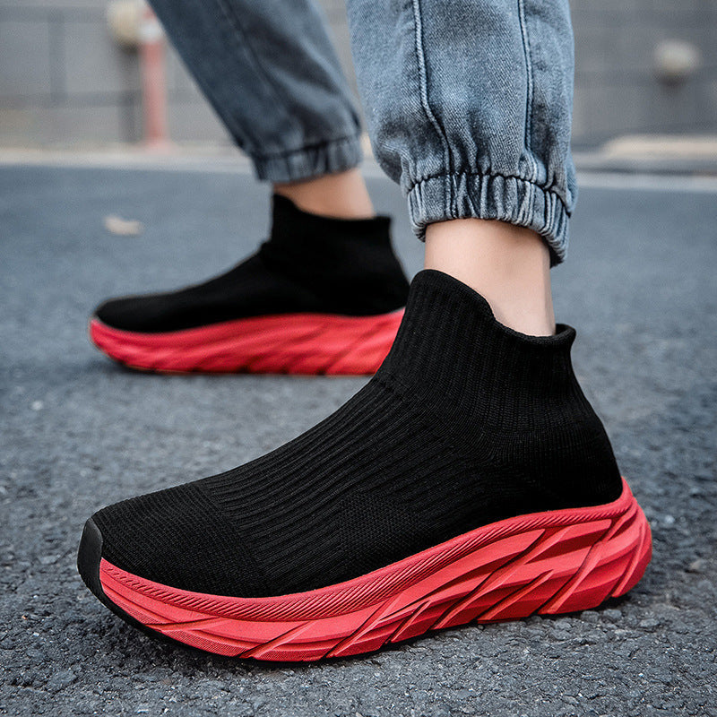 Damen Sportliche Knöchelsneaker mit elastischem Strickoberteil und rutschfester Sohle