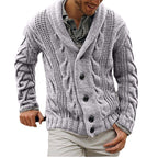 Herren Strickjacke mit grobem Muster und elegantem Revers R&B