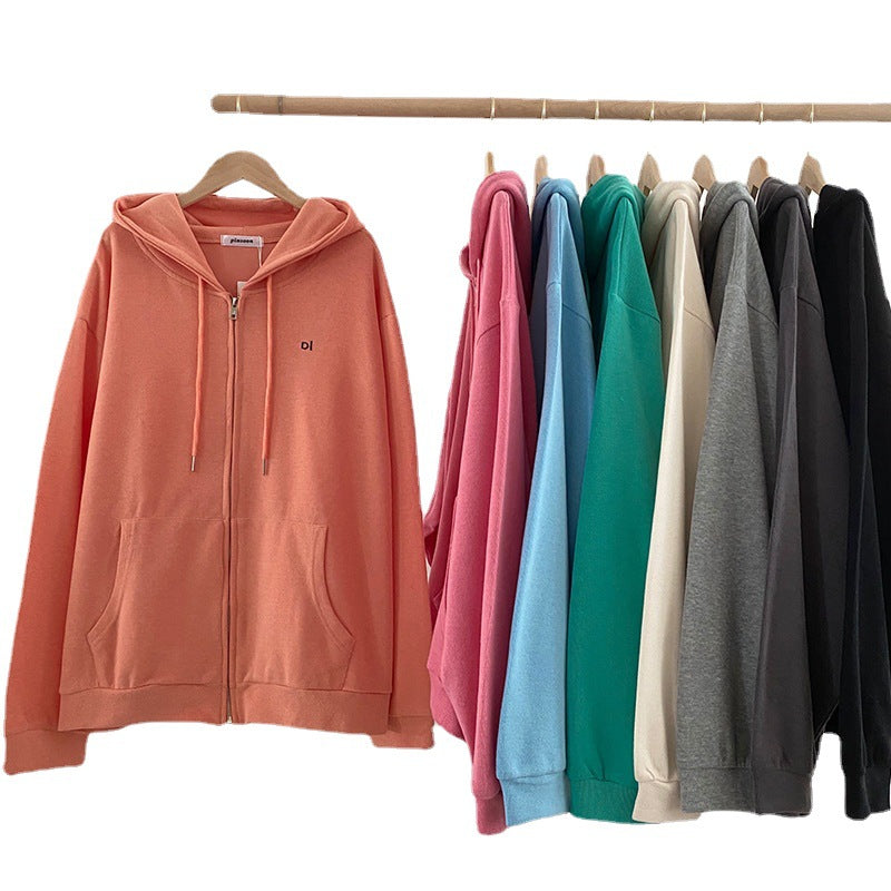 Damen lässiger Kapuzenpullover mit durchgehendem Reißverschluss und praktischen Eingrifftaschen