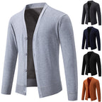 Herren nan leichter Feinstrick-Cardigan mit V-Ausschnitt, durchgehender Knopfleiste und gerippten Bündchen R&B