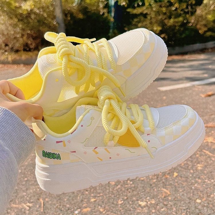 Damen Sportliche Sneakers mit buntem Pudding-Design und extra bequemer Dämpfung R&B