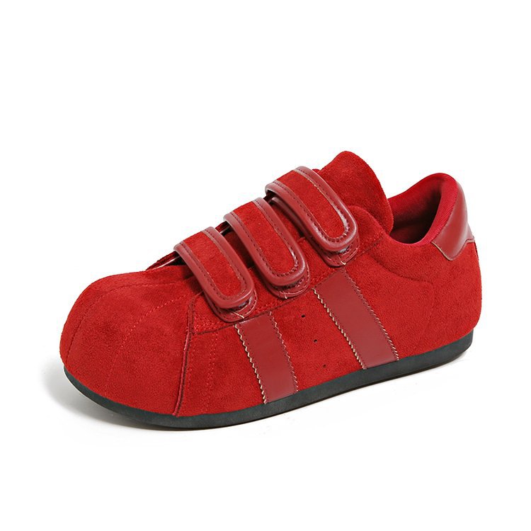 Damen modische Sneaker mit breiten Klettverschlüssen aus weichem Wildleder R&B