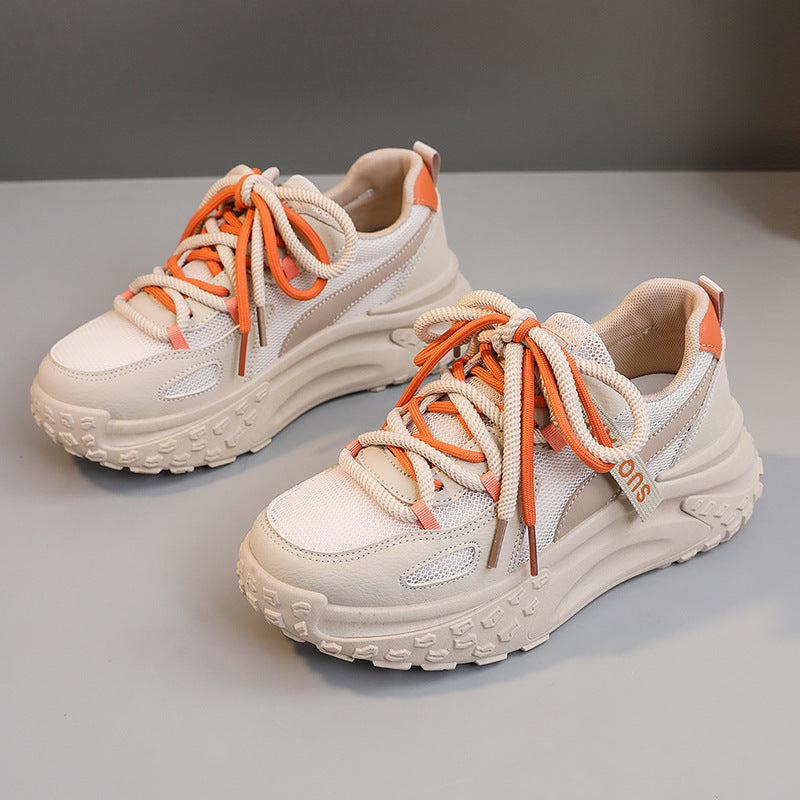 Damen trendige Chunky Sneakers mit atmungsaktiven Mesh-Einsätzen und komfortabler Dämpfung R&B