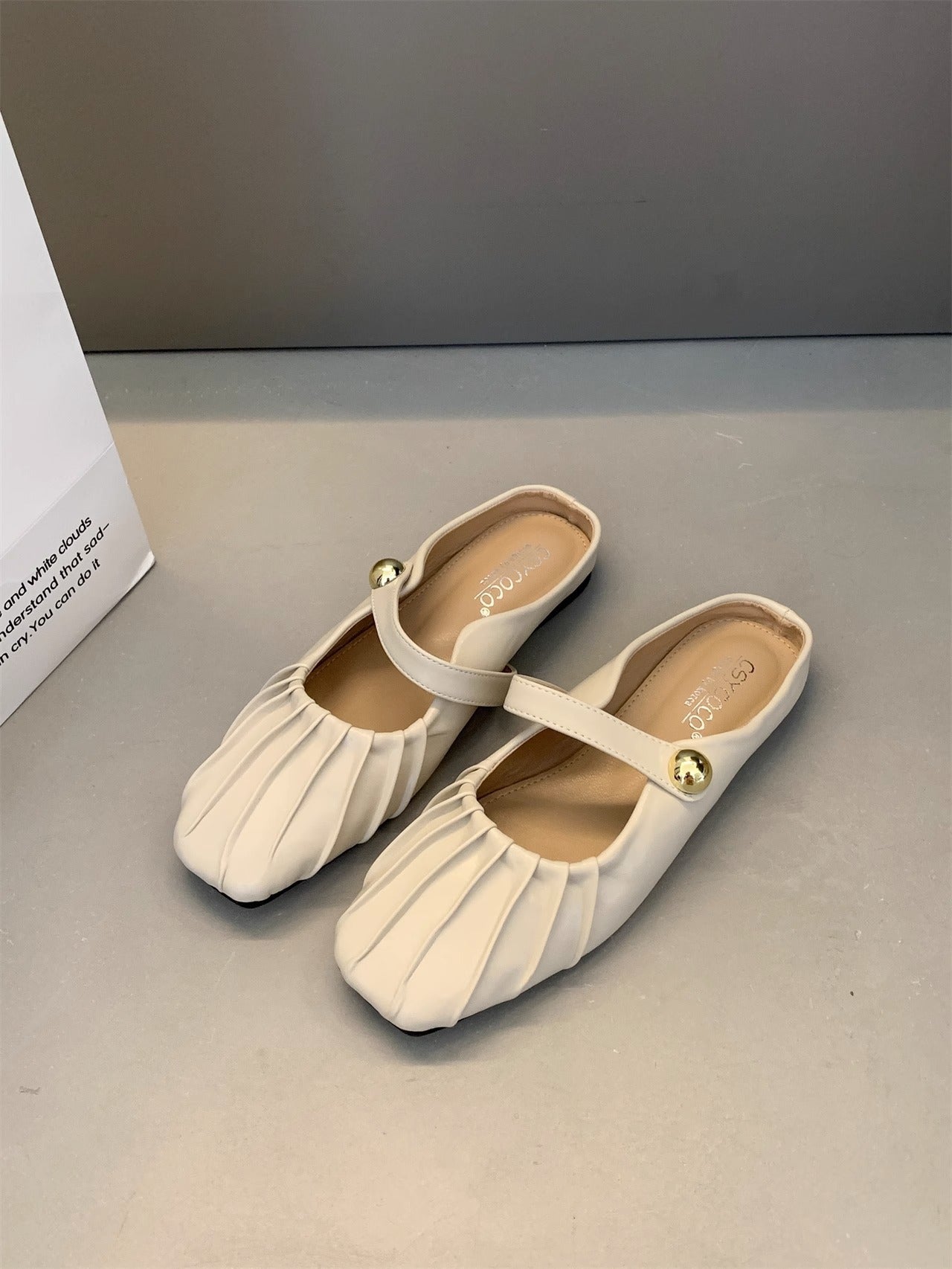 Damen elegante Ballerinas mit modischem Rüschendesign R&B