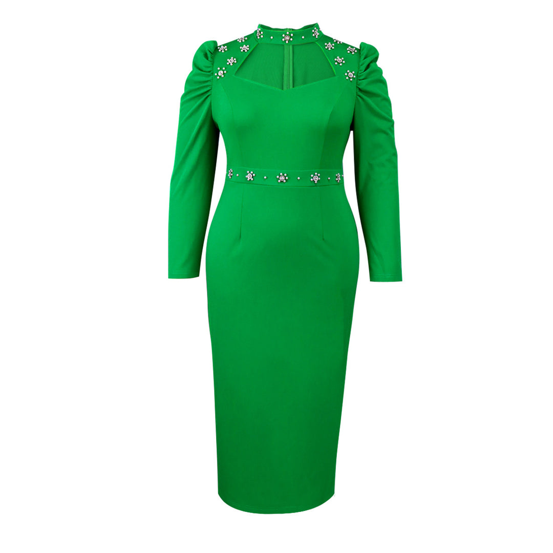 Damen Elegantes Kleid mit asymmetrischen Cut-Outs und blumigen Akzenten R&B