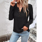 Damen Strukturierter Pullover mit Knopfdetails R&B