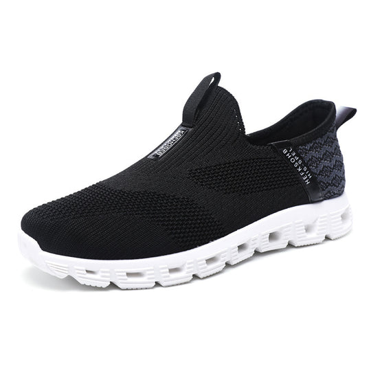 Damen Bequeme Slip-On Sneakers mit atmungsaktiver Strickoberfläche R&B