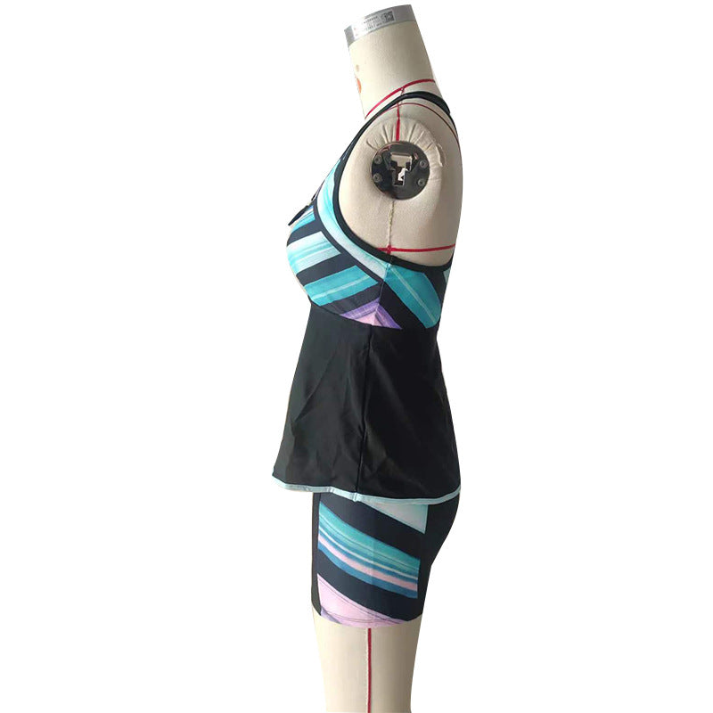 Damen Sportliches Tankini-Set mit stylischem Reißverschluss R&B