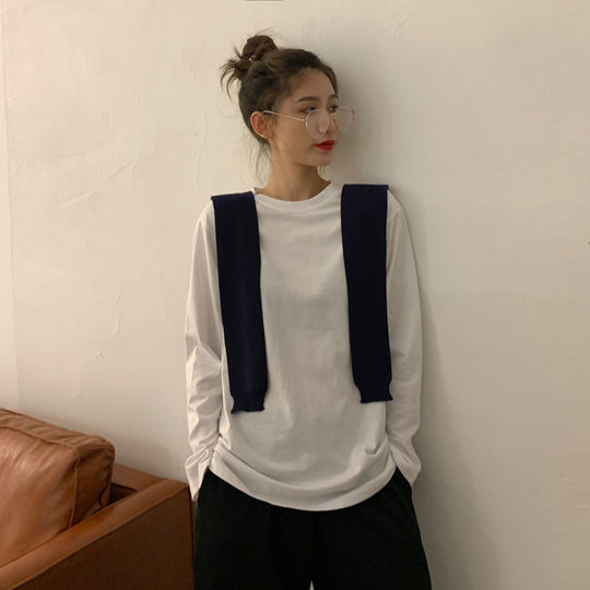 Damen Langarmshirt mit klassischem Schnitt und hochwertigem Baumwollmaterial