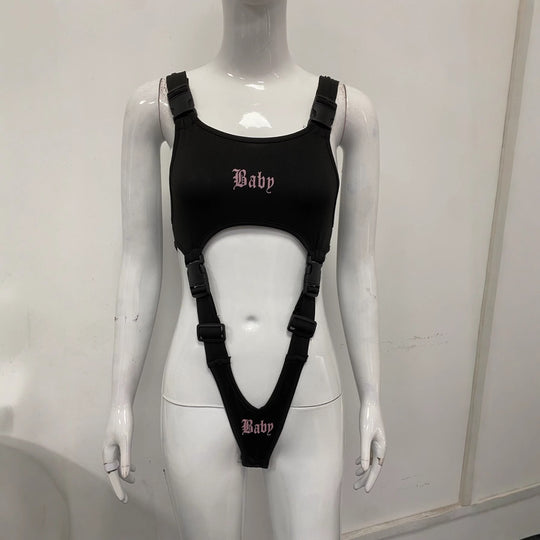 Damen Wickelbody mit einzigartigem Design und verstellbaren Riemen R&B