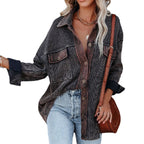 Damen Oversized Hemdjacke R&B