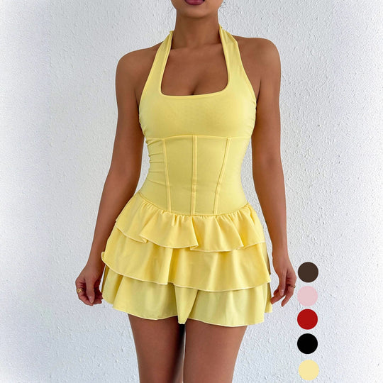 Damen Rüschenkleid mit trägerlosem Design und Figur formendem Schnitt R&B