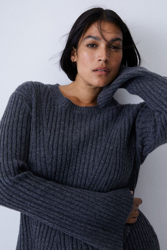 Damen Strickpullover mit raffiniertem Rippdesign R&B