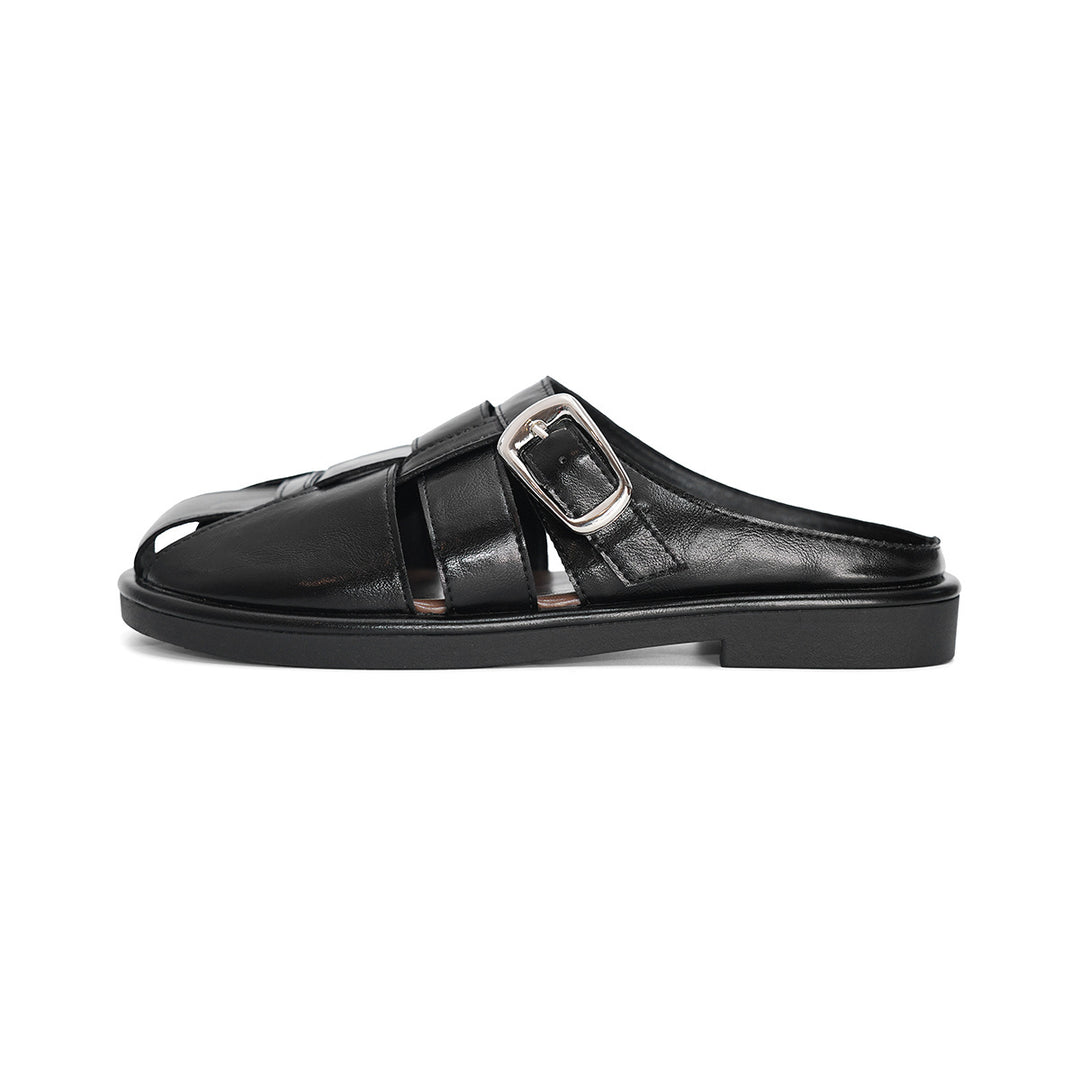Damen elegante offene Clogs mit modischem Schnallen-Design R&B