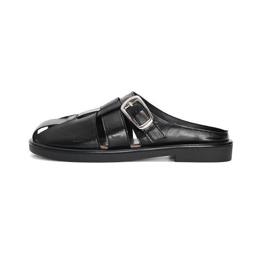 Damen elegante offene Clogs mit modischem Schnallen-Design R&B