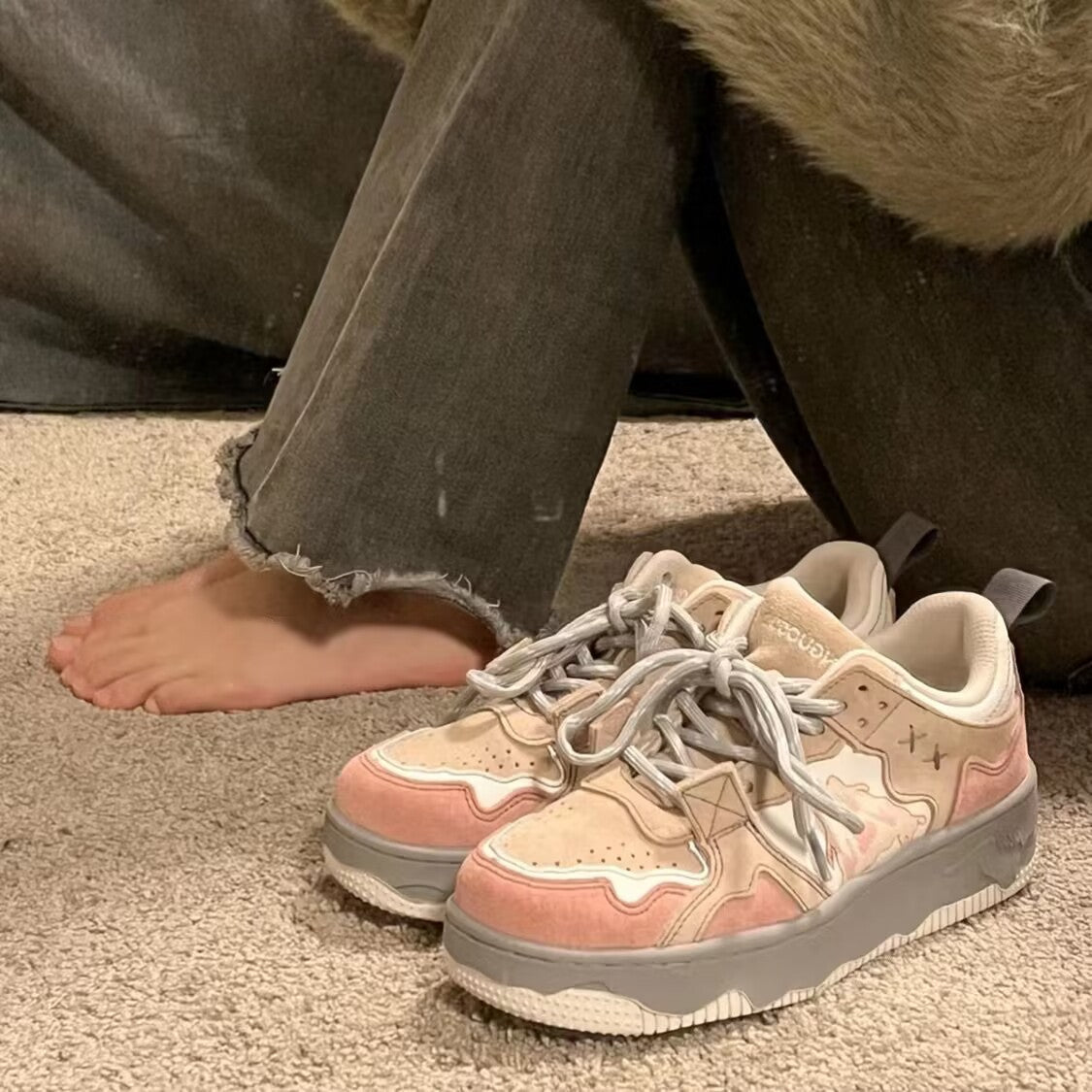 Damen Sportliche Sneakers mit robustem Sohlenprofil und gepolsterter Innensohle R&B