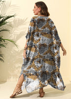 Damen Kaftan mit asymmetrischem Schnitt und tierischem Druck R&B