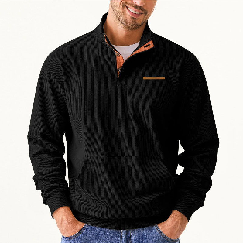 Herren Hochwertiger Pullover mit halbem Reißverschluss und komfortabler Passform R&B