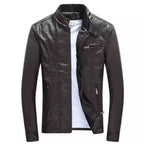 Herren trendige Kunstlederjacke mit feinen Steppdetails