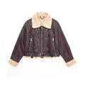 Damen modische jacke mit Innenfutter und Gürtel R&B