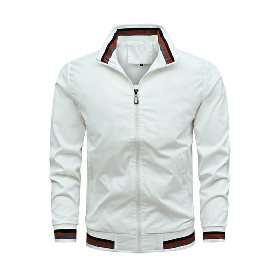 Herren modische Sportjacke mit strukturiertem Kragen R&B