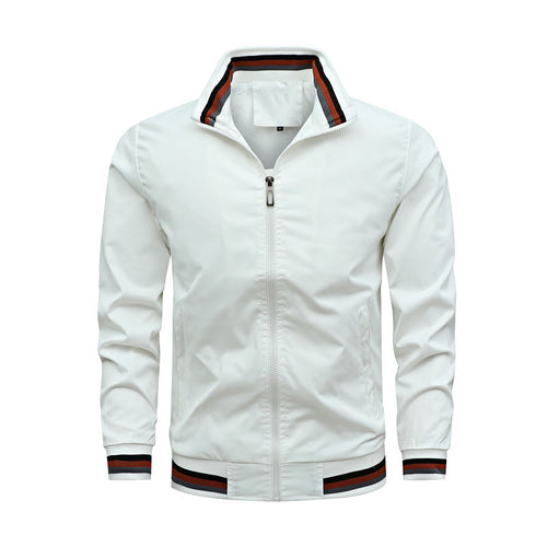 Herren modische Sportjacke mit strukturiertem Kragen R&B