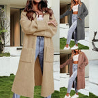 Damen Langer Strickcardigan mit praktischen Taschen und offenem Schnitt R&B