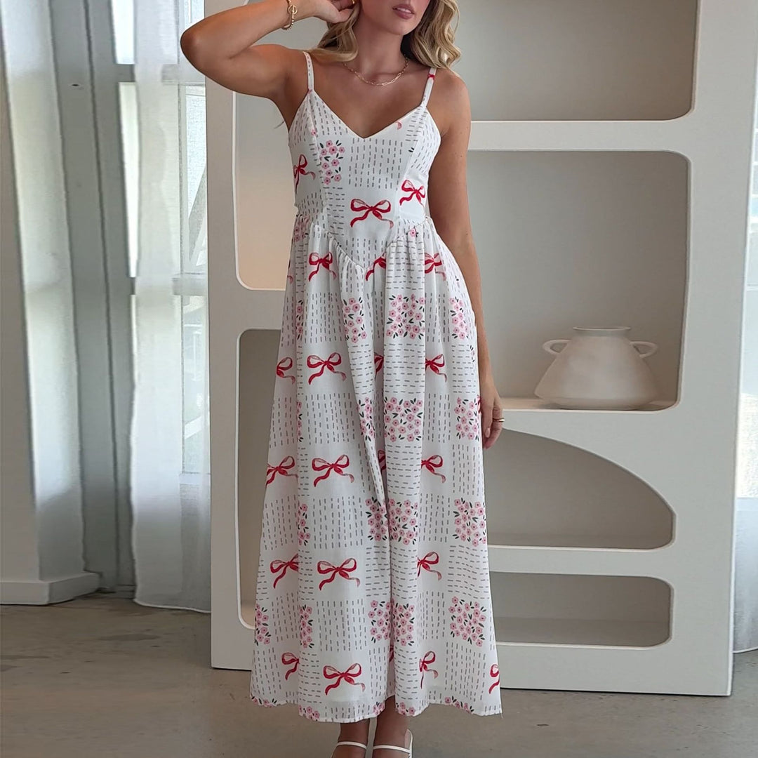 Damen Maxi-Kleid mit floralen Mustern R&B