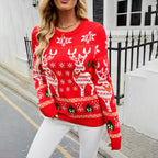 Damen Weihnachtspullover mit festlichem Rentierdesign und kuscheligem Material R&B