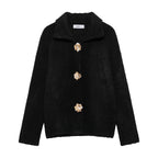 Damen elegante Strickjacke mit dekorativen Knopfdetails R&B