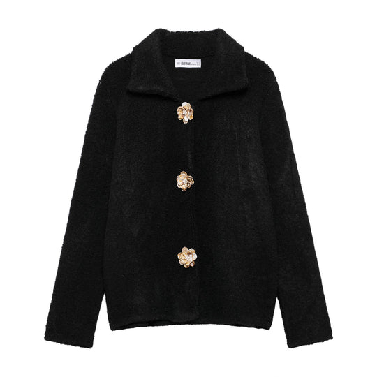 Damen elegante Strickjacke mit dekorativen Knopfdetails R&B