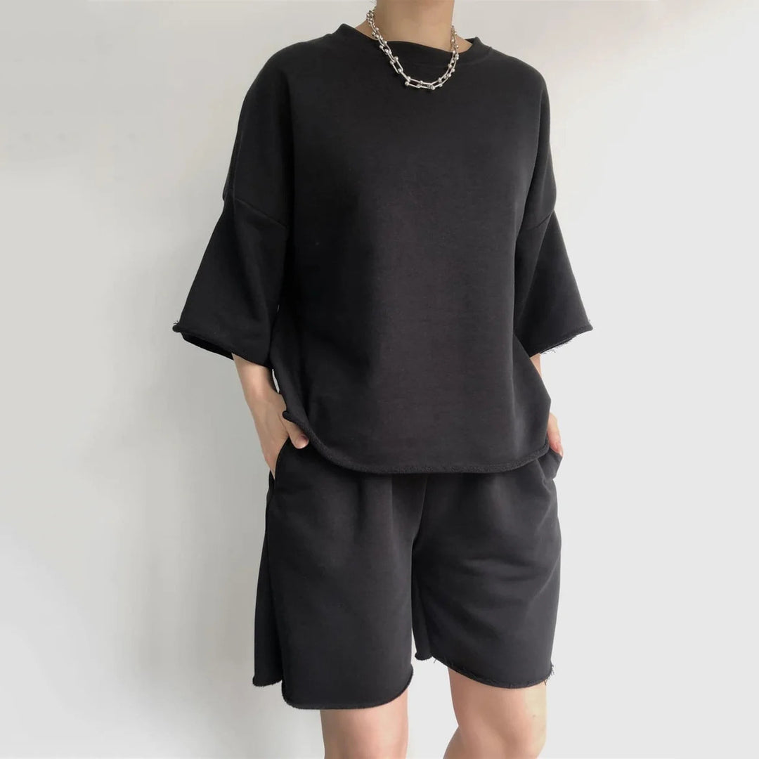 Damen Bequemes Loungewear-Set aus hochwertigem Sweatstoff mit lockerem Schnitt R&B
