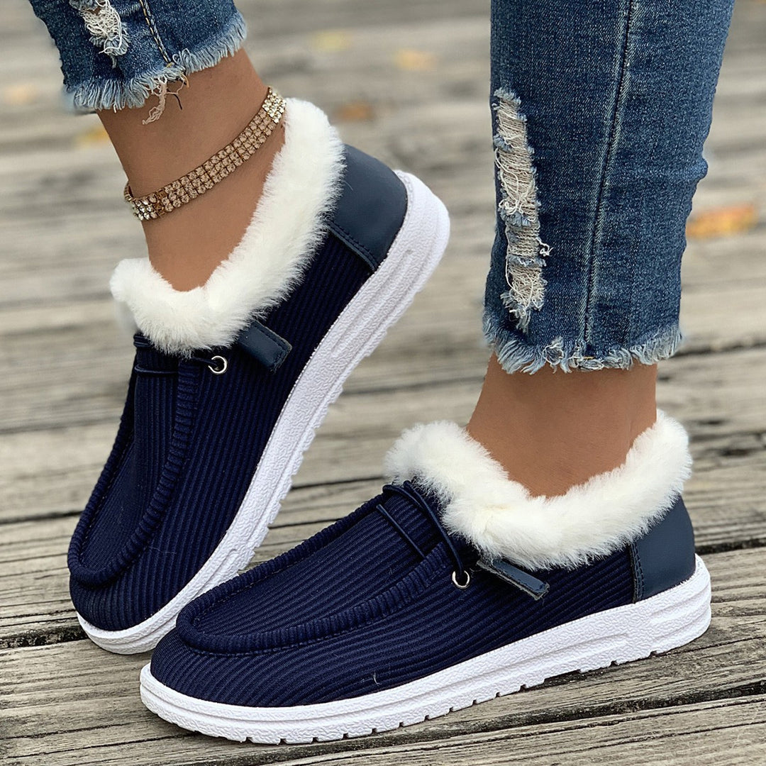Damen Flauschige Slip-On Hausschuhe mit weichem Innenfutter R&B