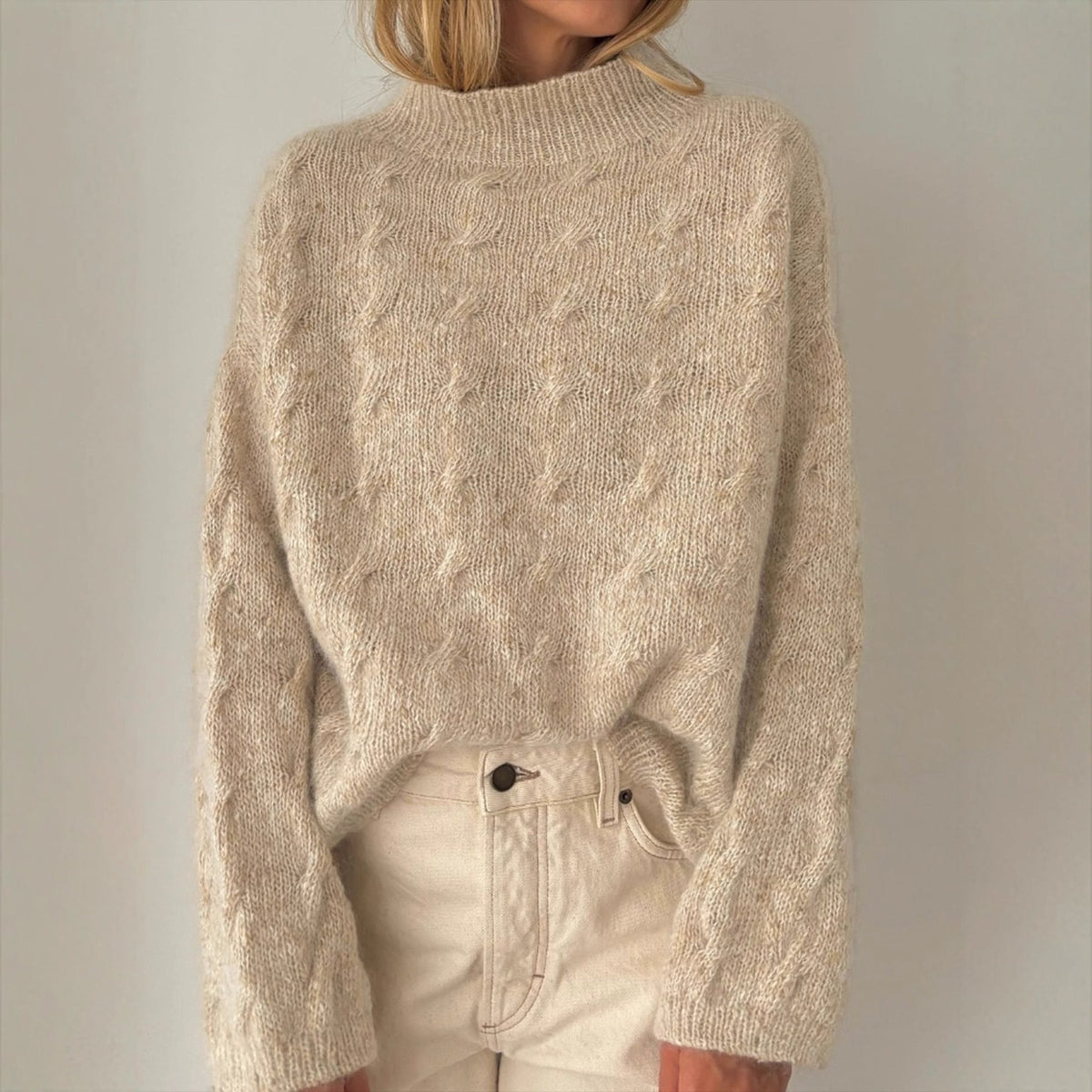 Damen Grobstrickpullover