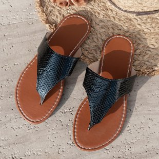 Damen elegante Zehentrenner-Sandalen mit geflochtenen Riemen R&B
