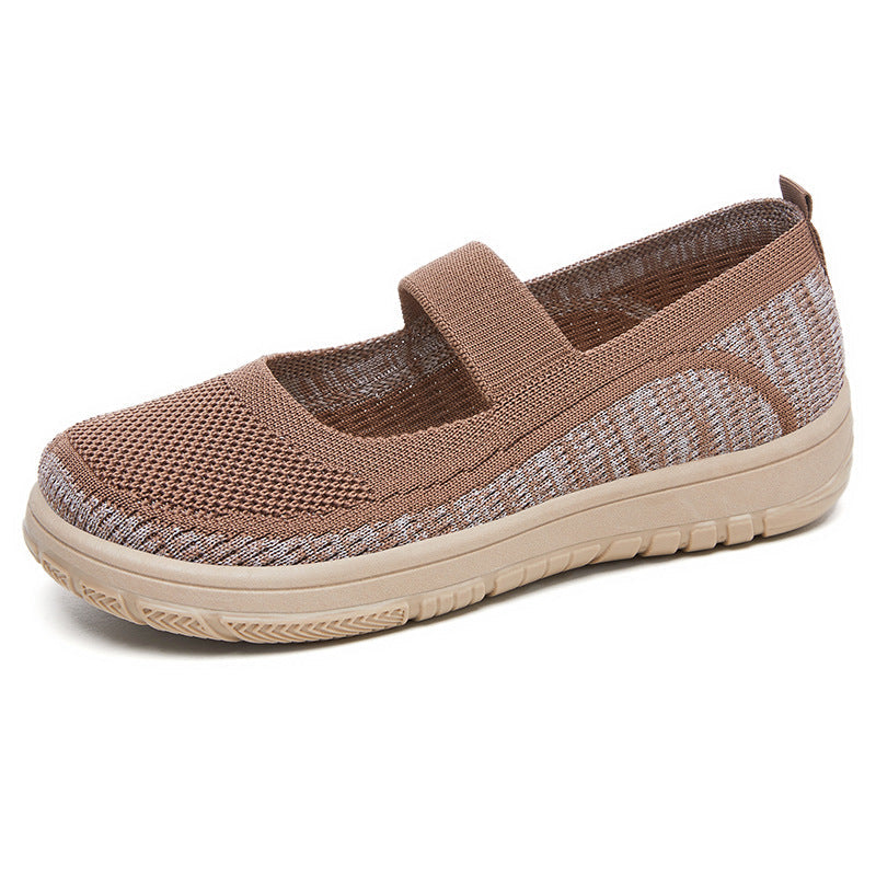 Damen Bequeme und atmungsaktive Freizeitschuhe mit elastischem Riemen R&B