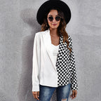 Damen Blazer mit asymmetrischem Karomuster und elegantem Schnitt R&B
