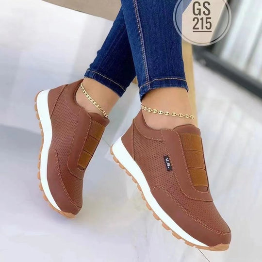 Damen sportliche Slip-On Sneakers mit atmungsaktivem Mesh-Obermaterial und rutschfester Sohle R&B
