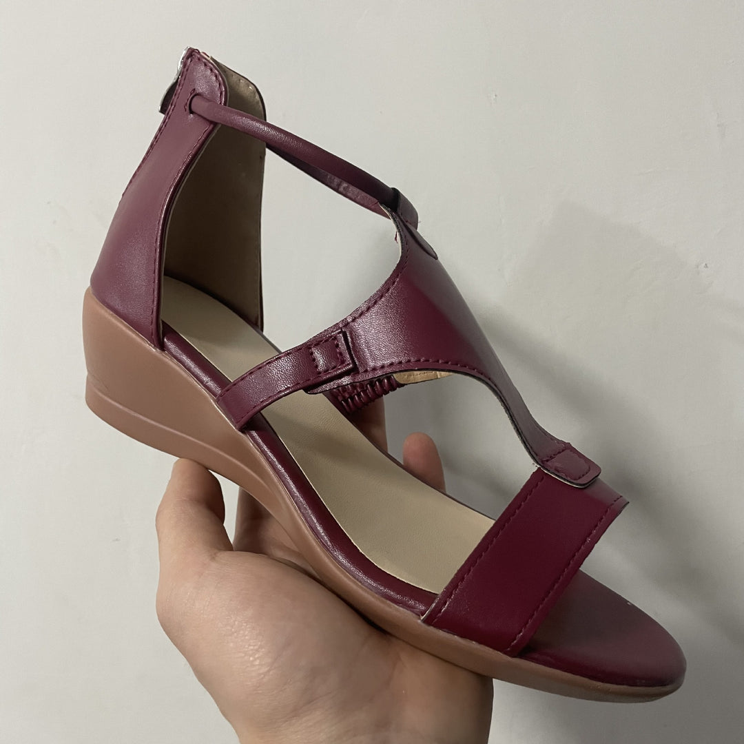 Damen Komfortable Keilsandalen mit modischem Riemendesign und elastischen Einschnitten R&B