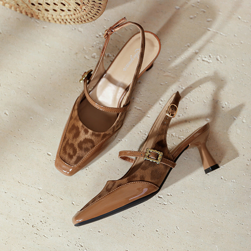 Damen Slingback-Pumps mit verstellbarem Riemen und edler Schnallenapplikation R&B
