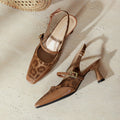 Damen Slingback-Pumps mit verstellbarem Riemen und edler Schnallenapplikation