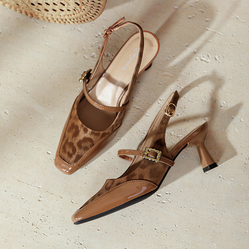 Damen Slingback-Pumps mit verstellbarem Riemen und edler Schnallenapplikation